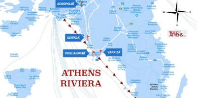 Mapa de riviera de Atenas