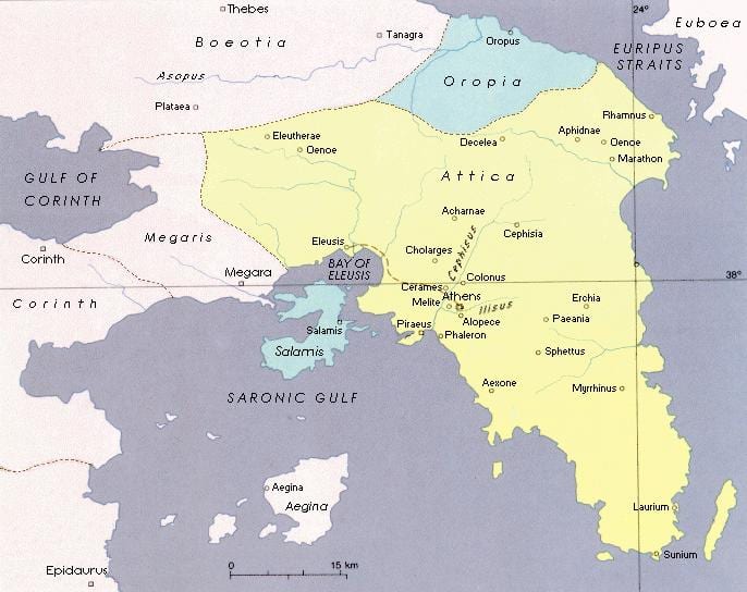 ática Atenas mapa