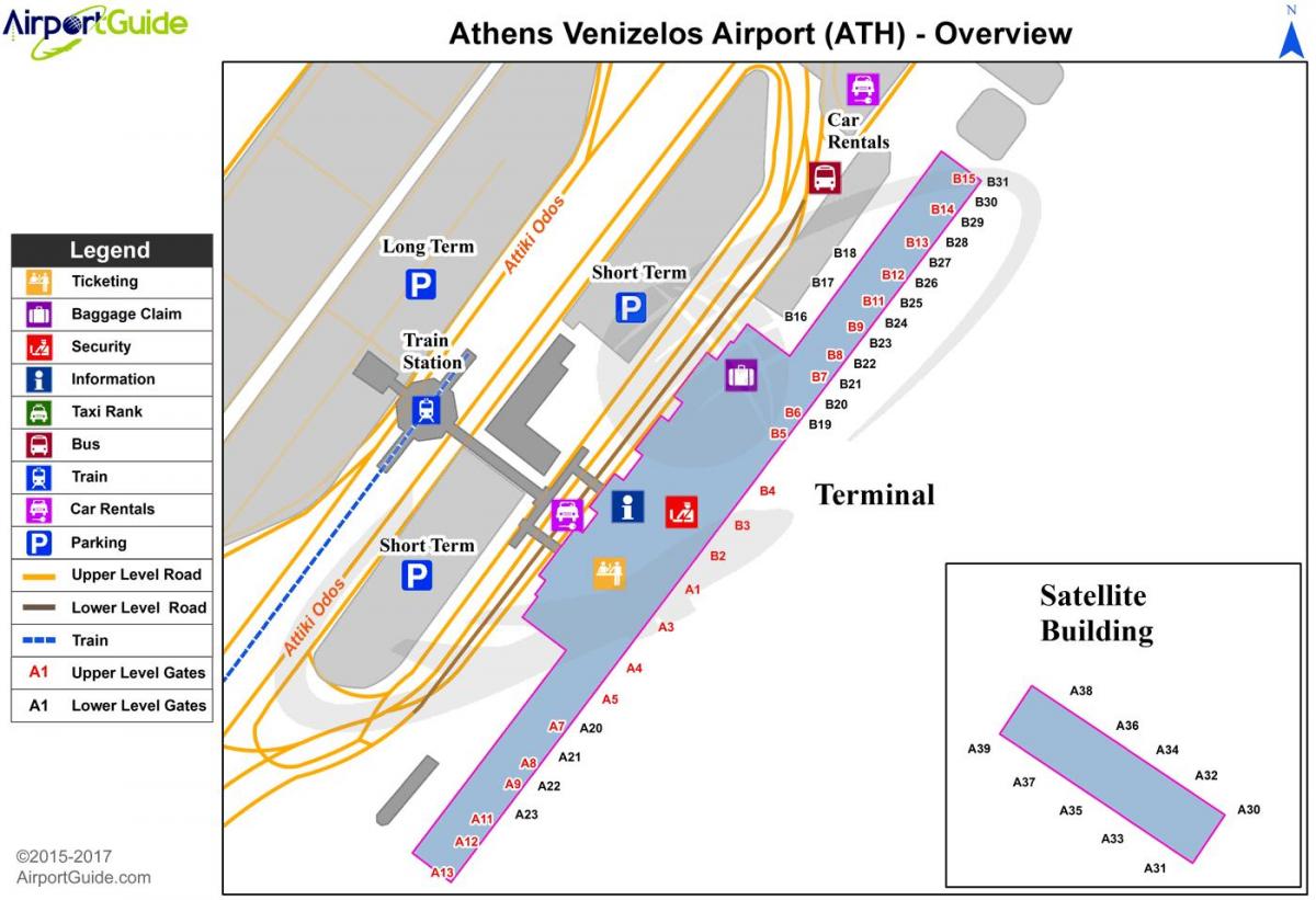 Aeropuerto de atenas puerta mapa