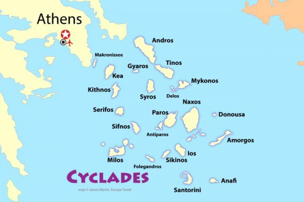 islas griegas, cerca de Atenas mapa