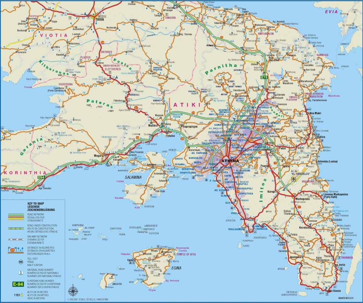 mapa de grecia, attiki