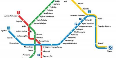 Mapa de aeropuerto de Atenas metro