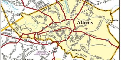 Mapa de Atenas carretera 