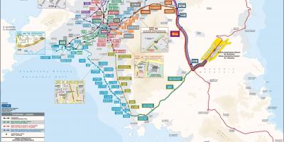 Atenas, grecia rutas de autobús mapa