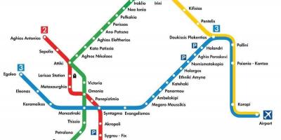 Mapa de la estación de metro de el pireo 