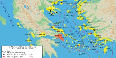 La antigua ciudad de Atenas mapa